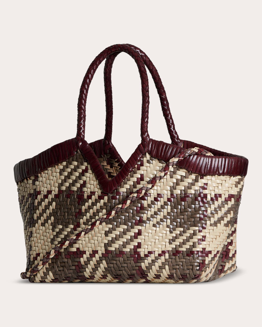 Monet Madras Woven Leather Shoulder Bag