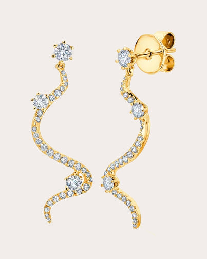 Mega Swirl 18K Gold Diamond Earrings