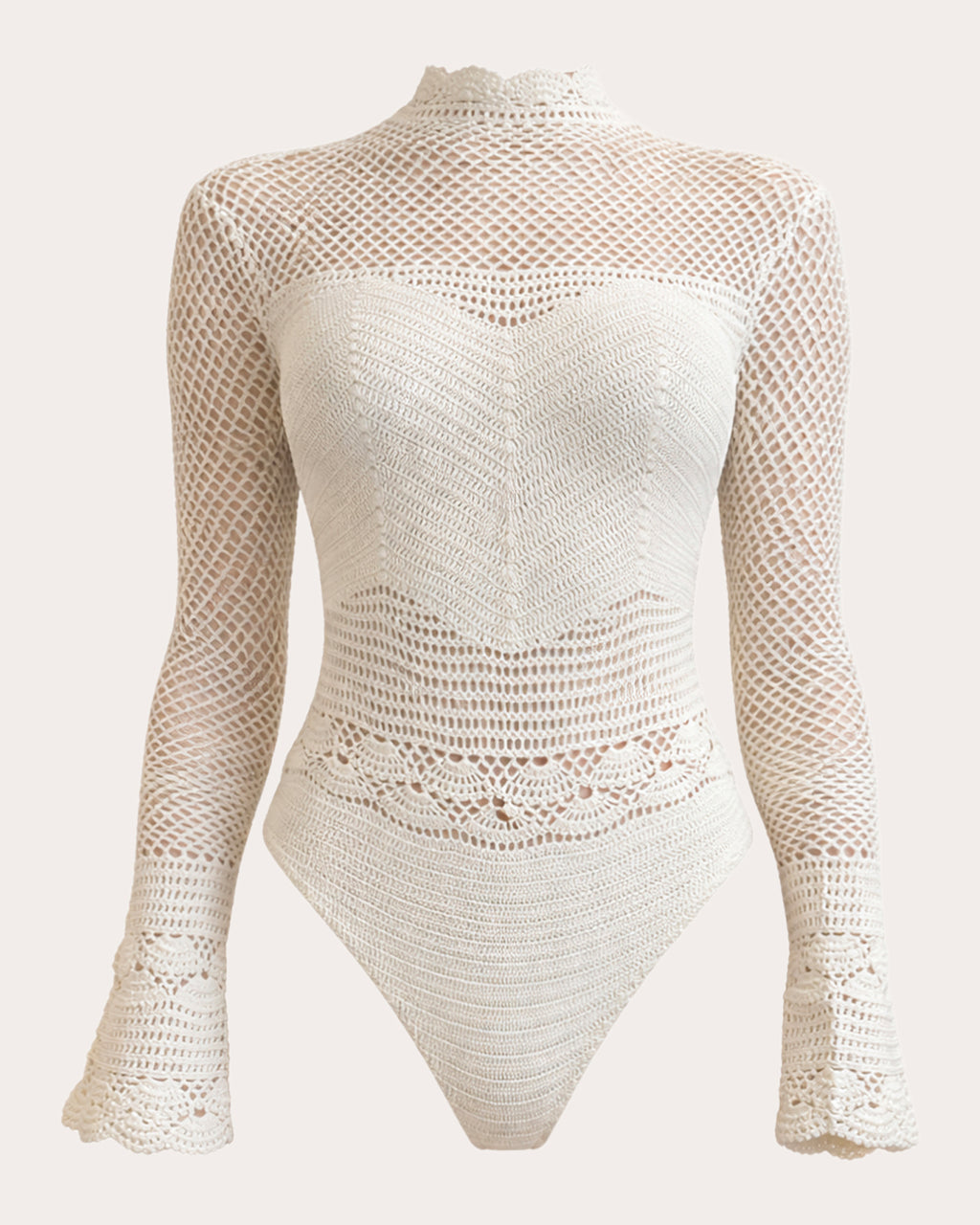 Muna Crocheted Mock Neck Bodysuit