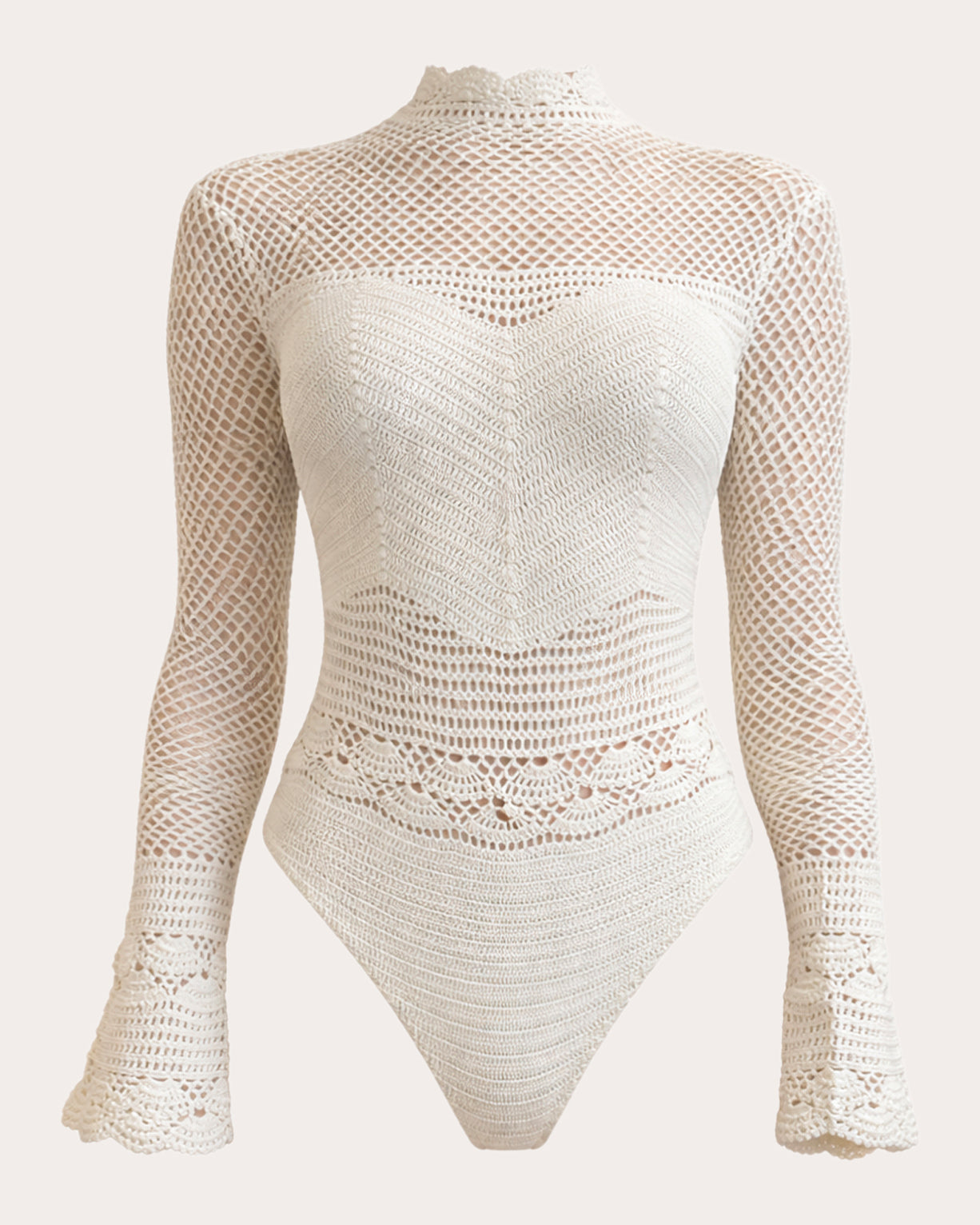 Muna Crocheted Mock Neck Bodysuit