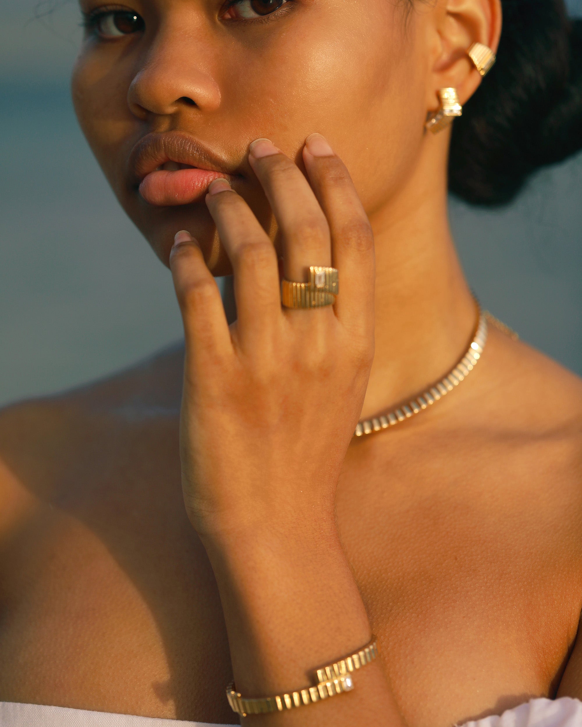 Midnight Adagio 18K Gold Diamond Bangle