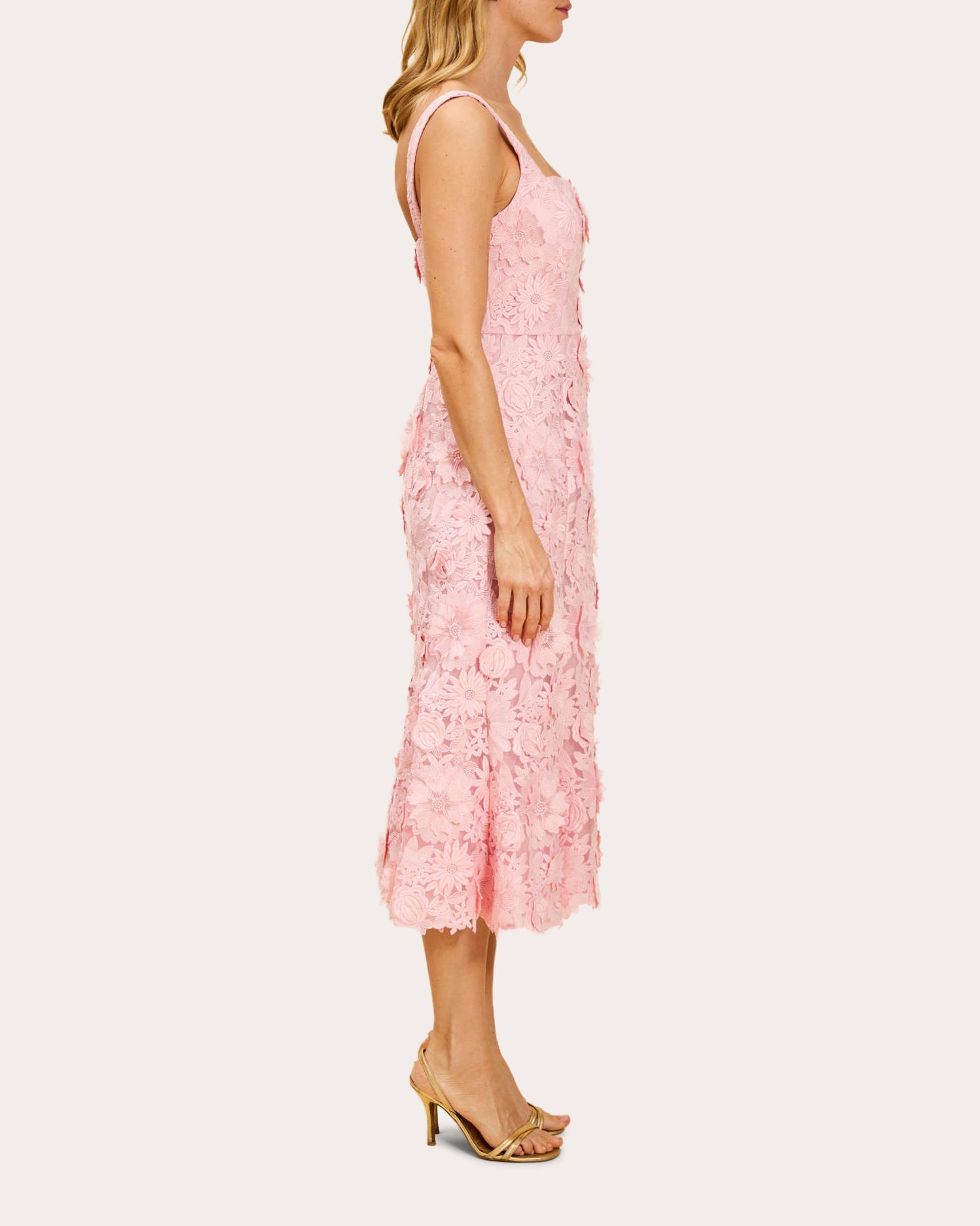 Manila Lace Midi Dress 14 / BLUSH PINK
