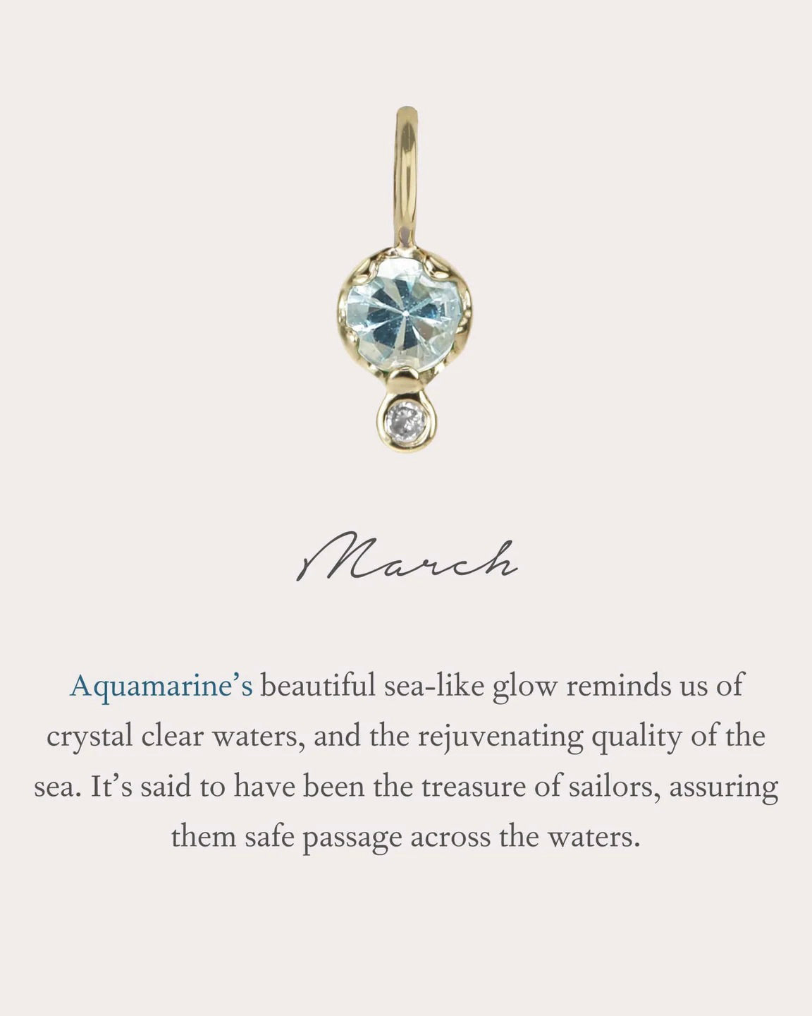 Aquamarine & Diamond Birthstone Amulet
