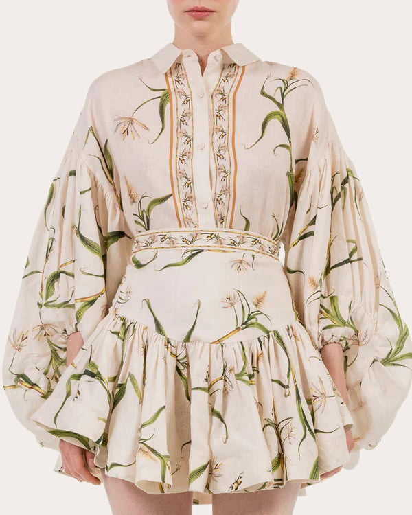 Agar Azucar Linen Billowed Blouse