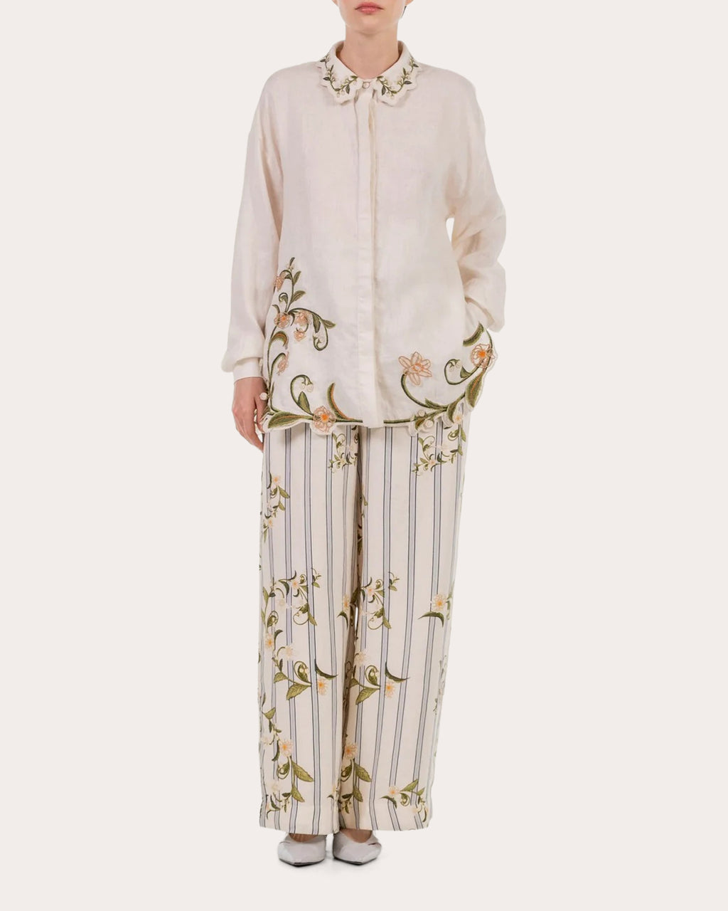 Cecilia Valle Embroidered Linen Shirt