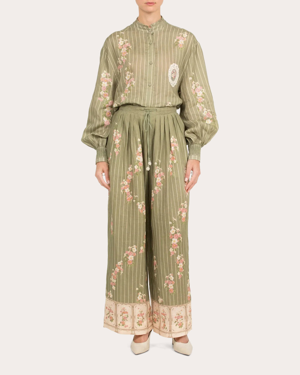 Cocada Para’so Pleated Linen Trousers