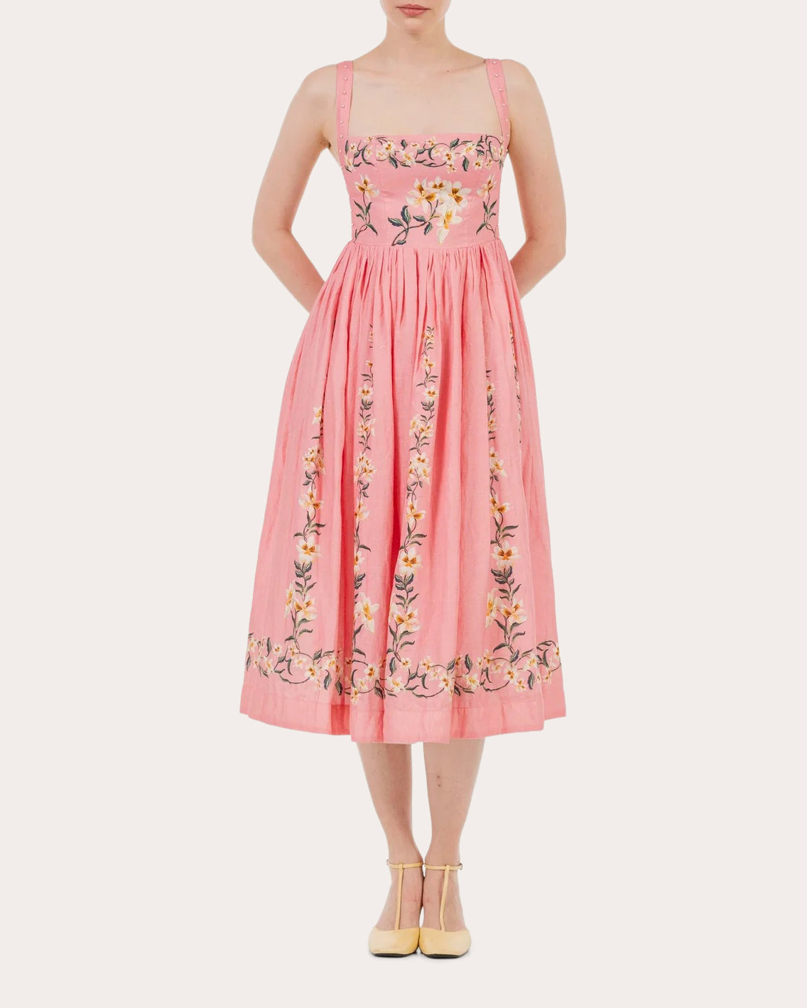 Mielero Promesa Gathered Midi Dress