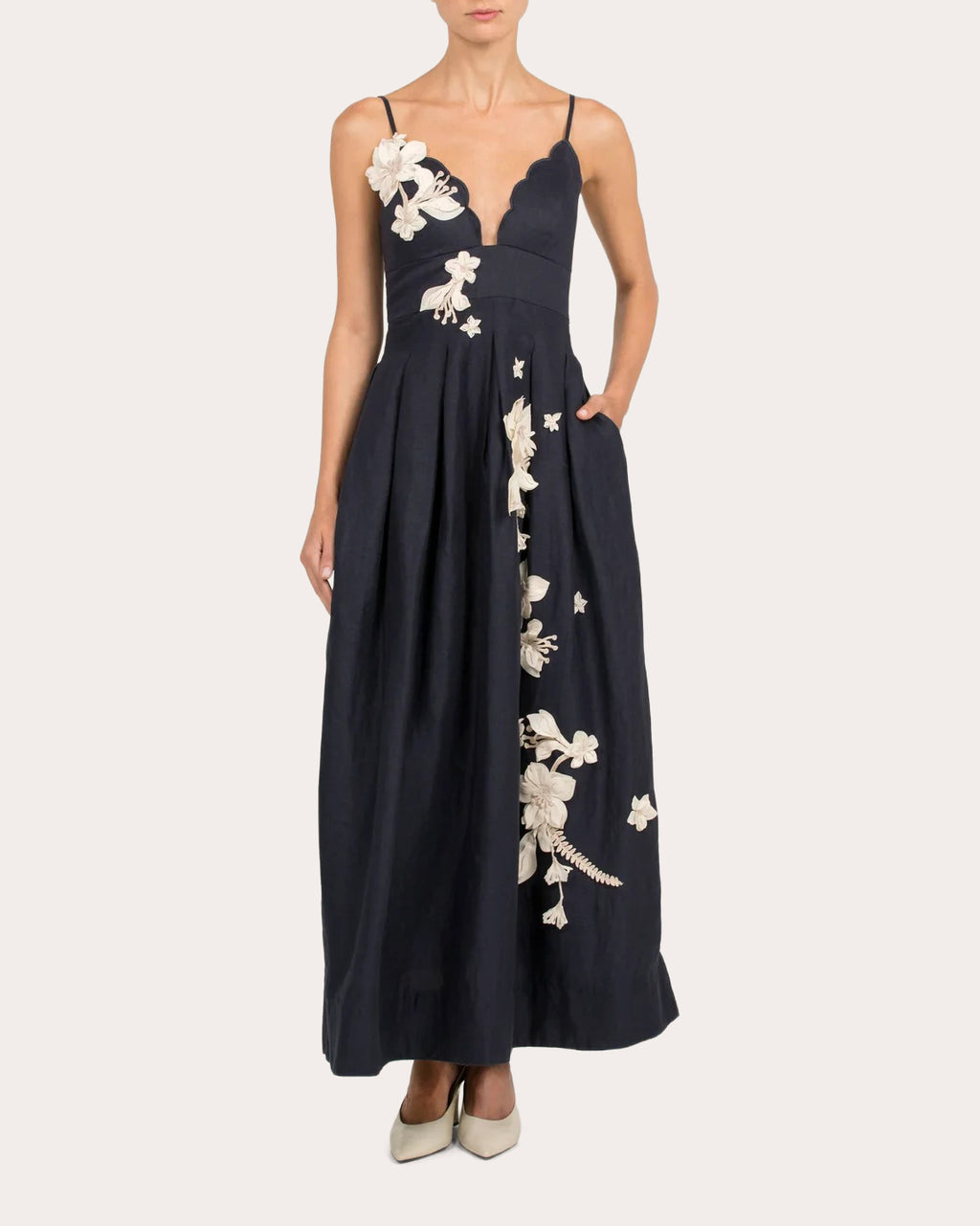 Sula Cauca Embroidered Linen Maxi Dress