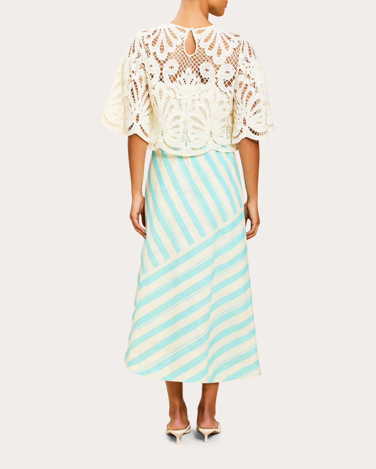 Santiago Reversible Cotton Bias-Cut Midi Skirt