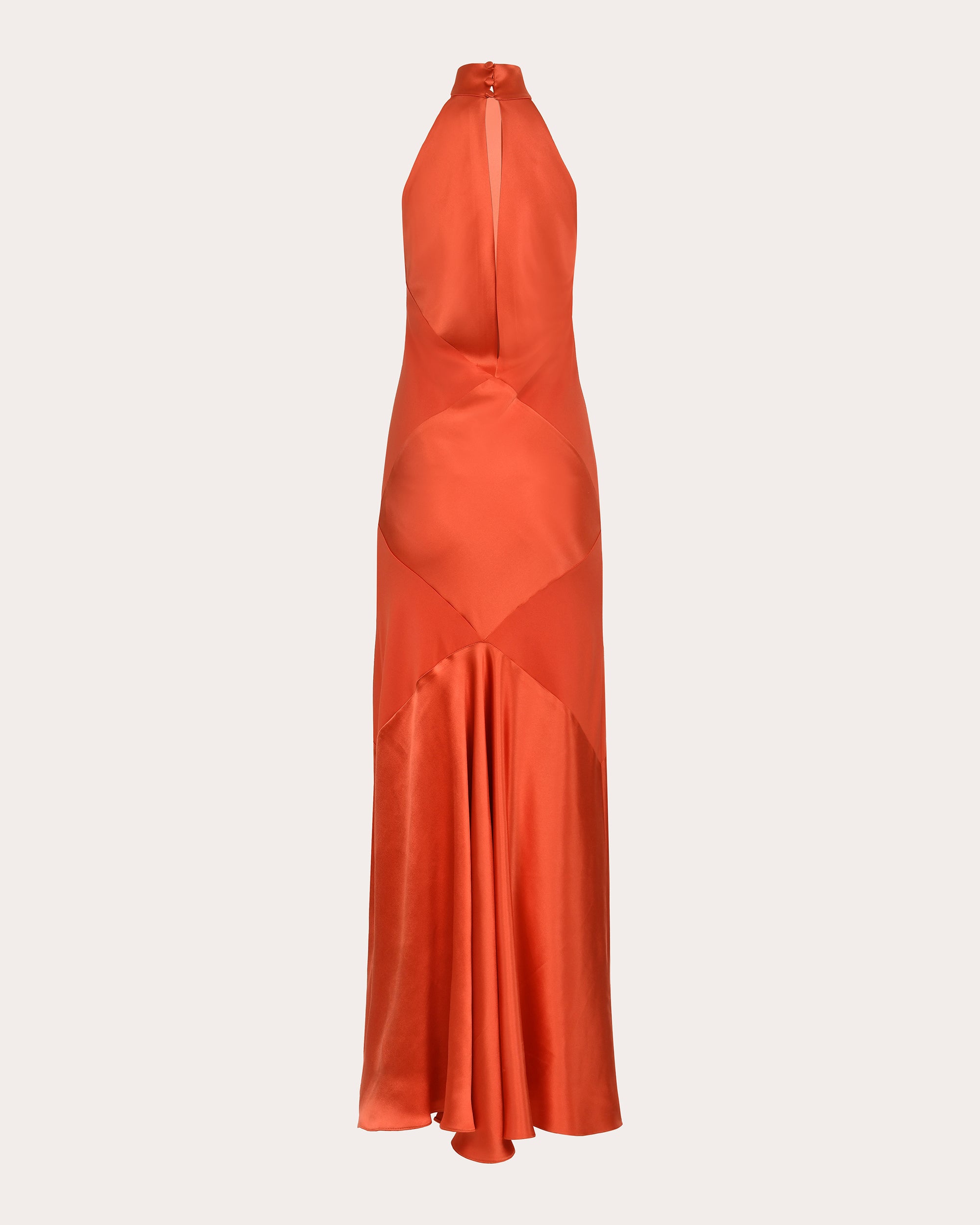 Marigold Silk Bias Halter Gown