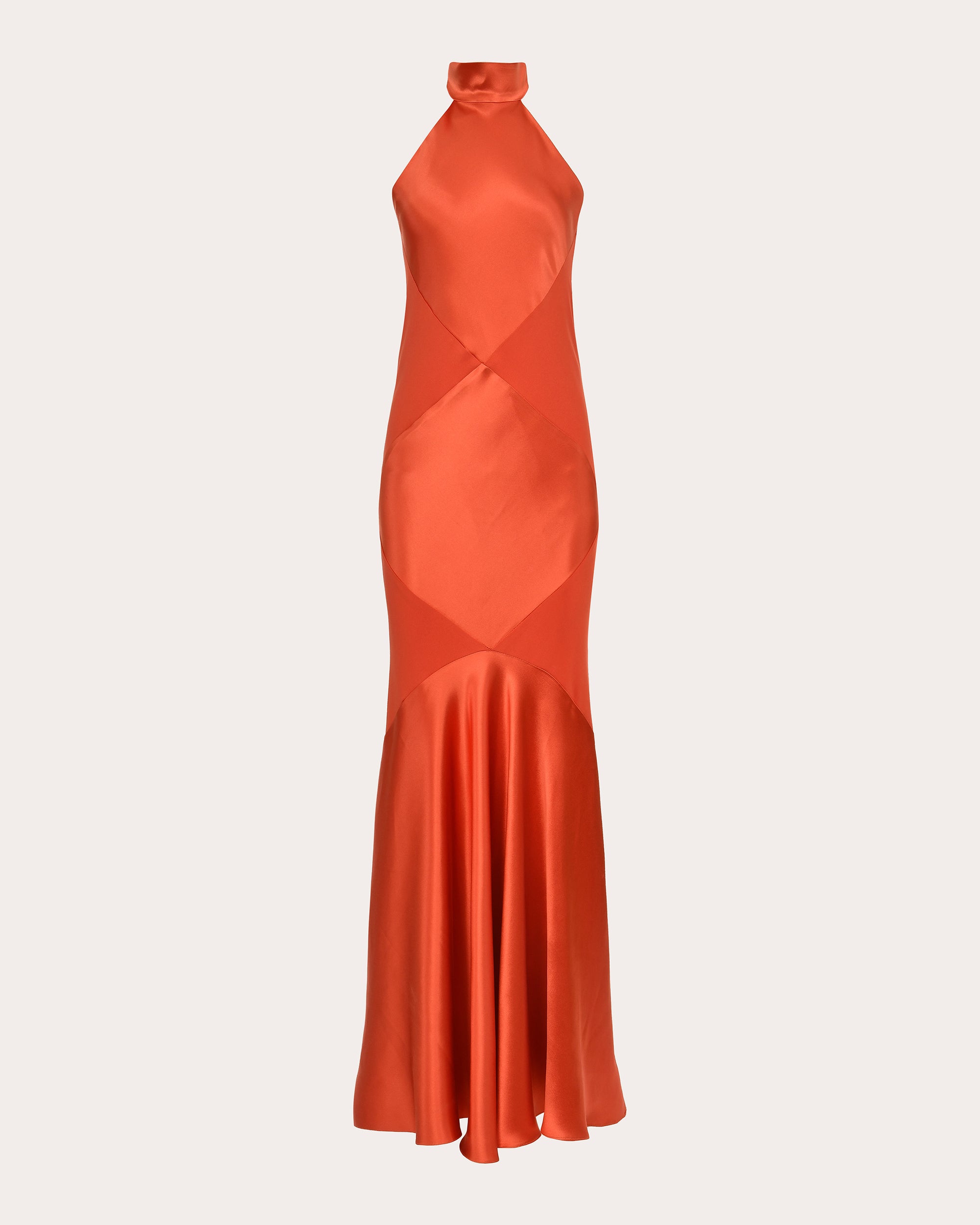 Marigold Silk Bias Halter Gown