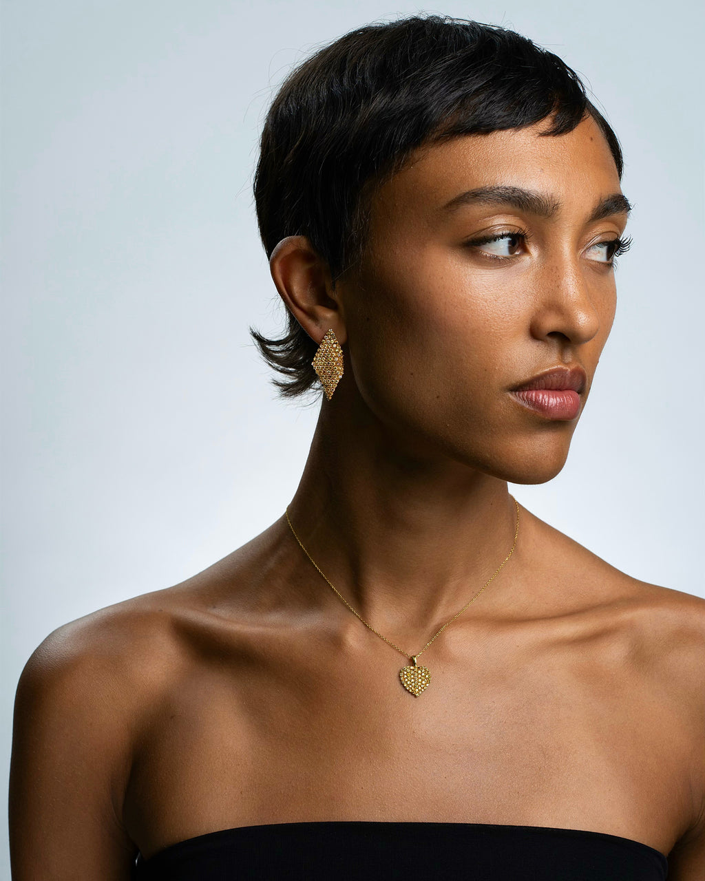 Colored Diamond Medium Mesh Drop Earrings