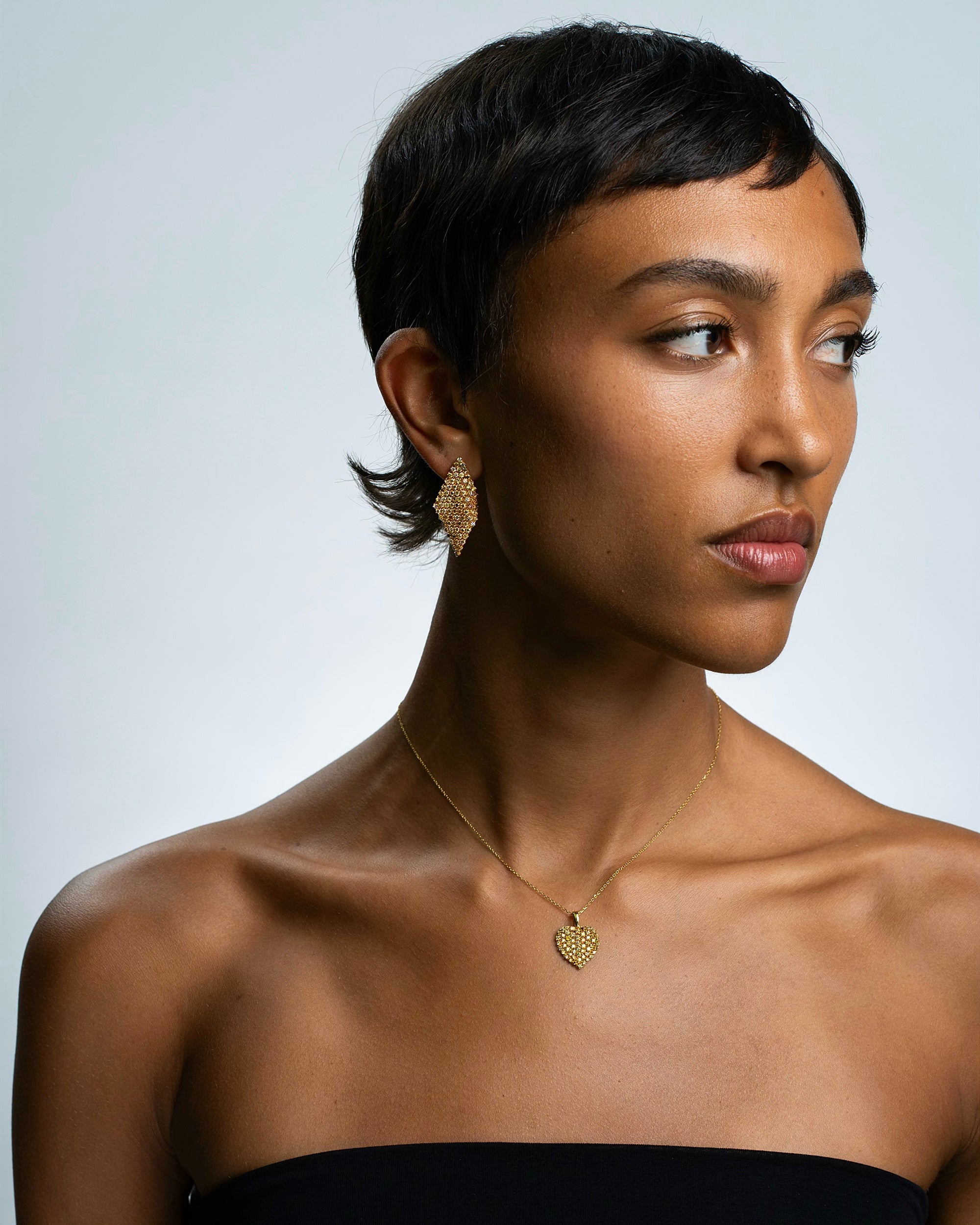 Colored Diamond Medium Mesh Drop Earrings