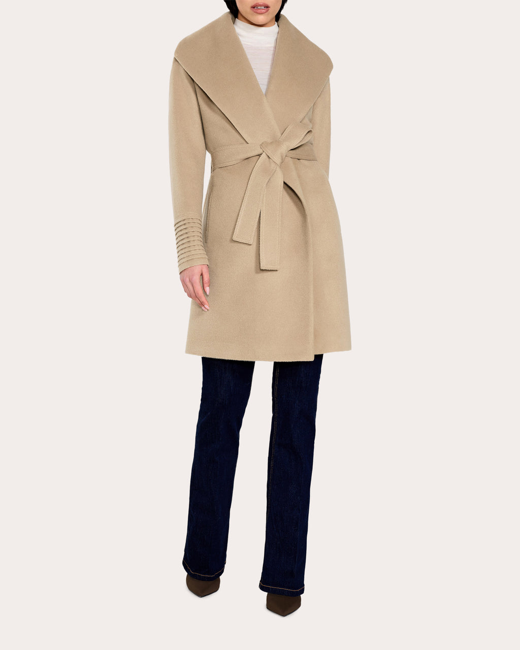 Baby Alpaca Shawl Collar Wrap Coat