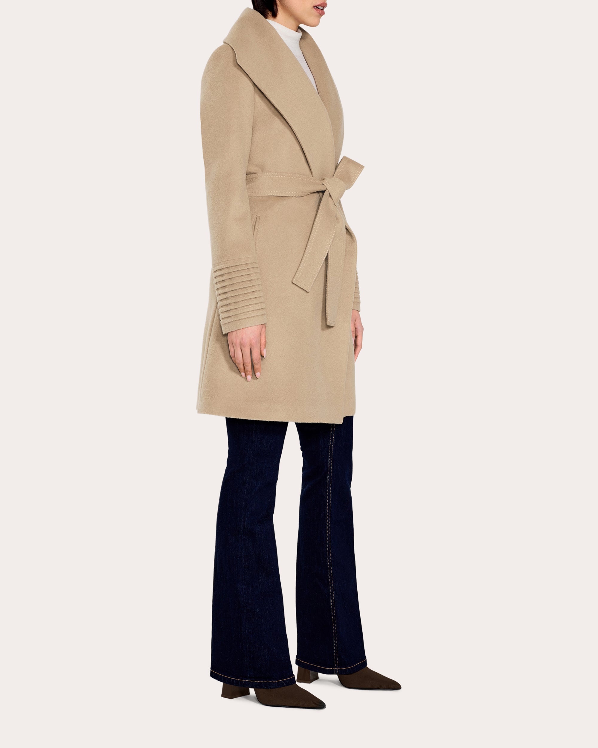 Baby Alpaca Shawl Collar Wrap Coat