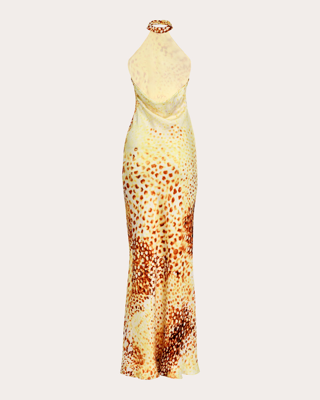Mikaela Printed Silk Halter Maxi Dress