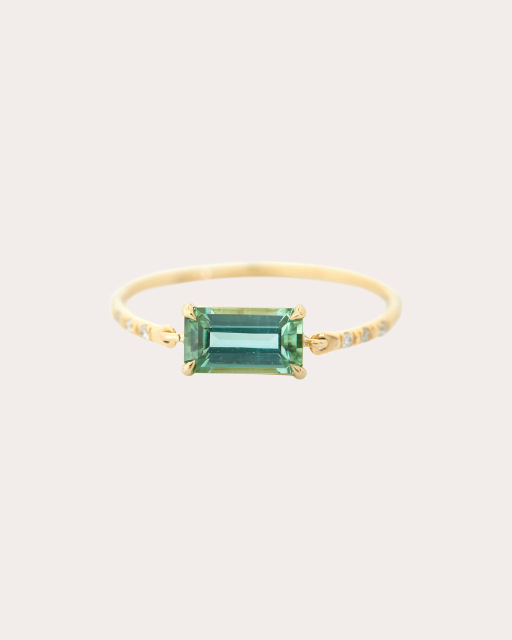 Diamond & Mint Tourmaline Petite Circle Ring
