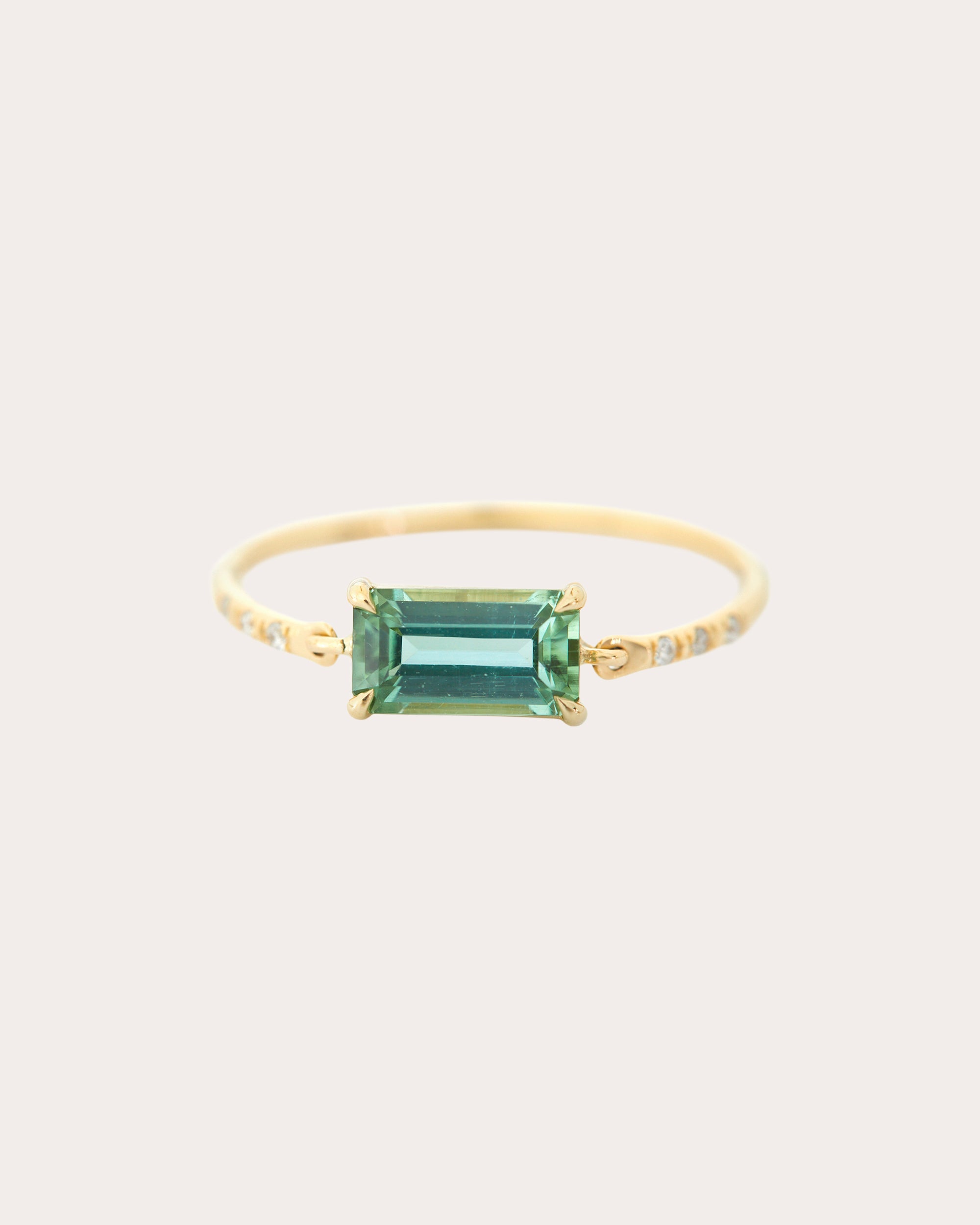 Diamond & Mint Tourmaline Petite Circle Ring
