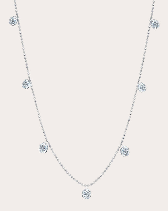 Small Floating 18K Gold Diamond Necklace