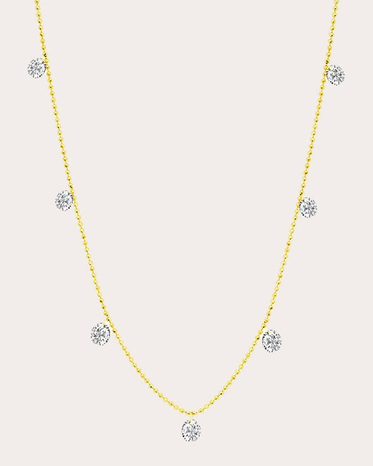 Small Floating 18K Gold Diamond Necklace