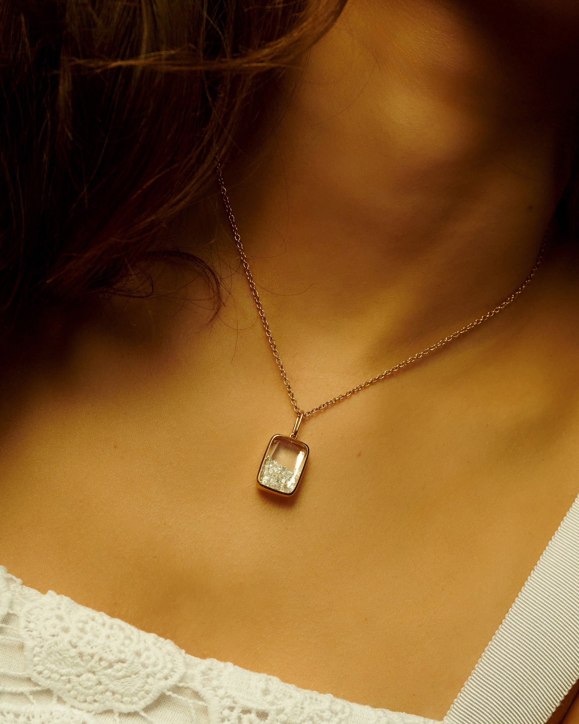 Diamond Ten Fourteen Pendant Necklace