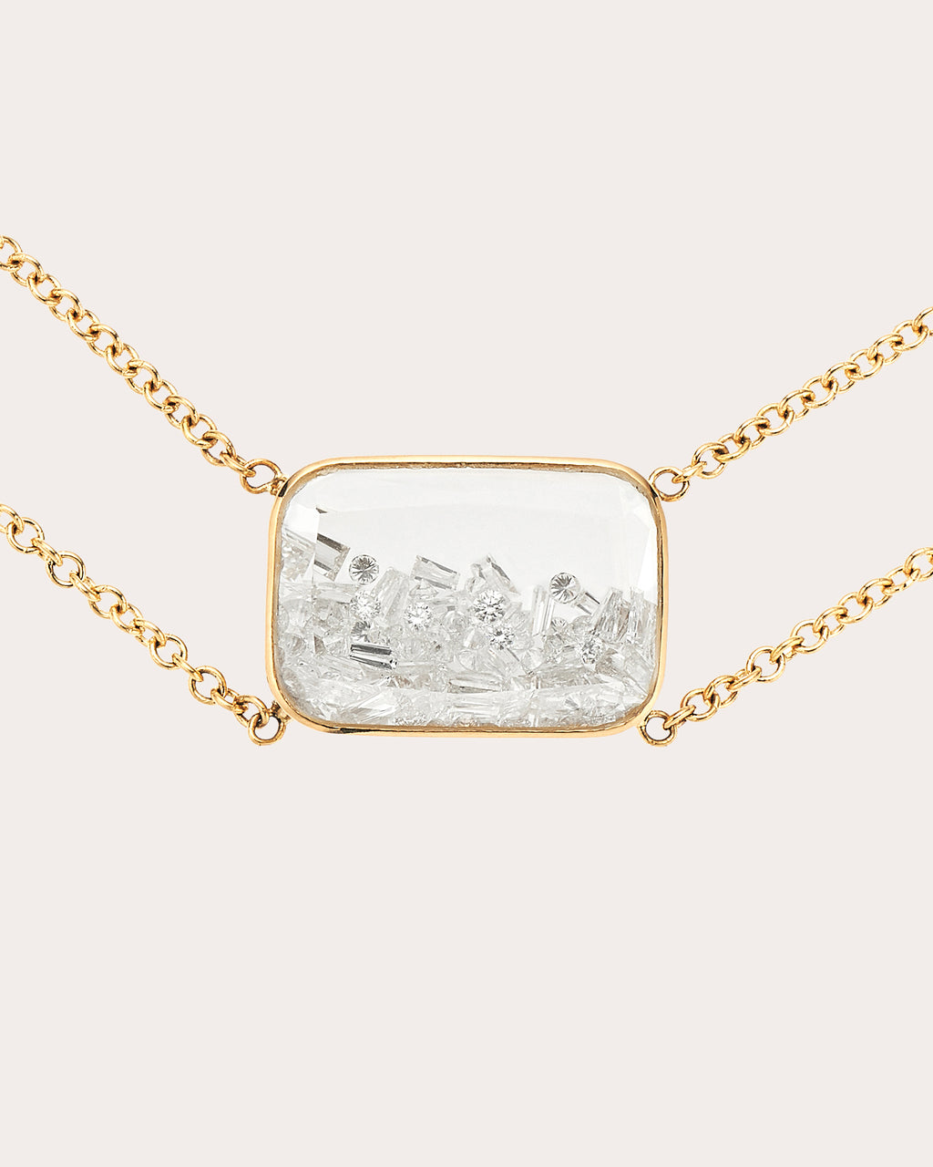 Ten Fourteen 18K Gold Crystal and Diamond Shaker Choker
