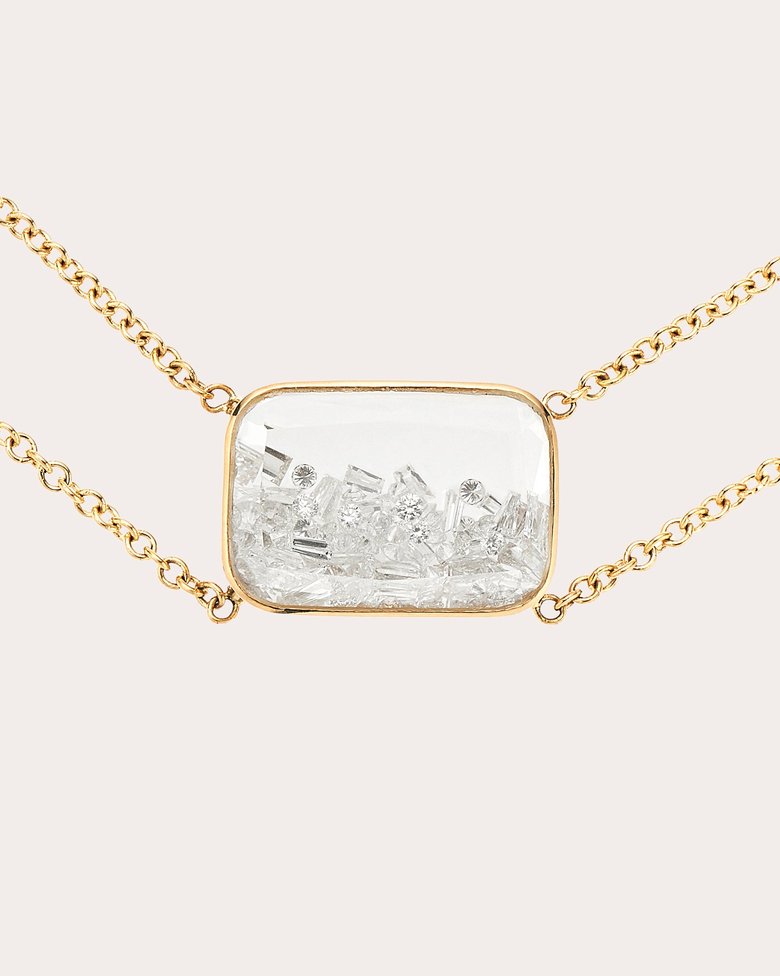 Ten Fourteen 18K Gold Crystal and Diamond Shaker Choker