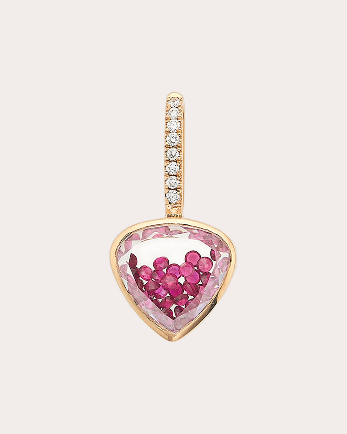 Ruby & Diamond Naipe Heart-ish Charm