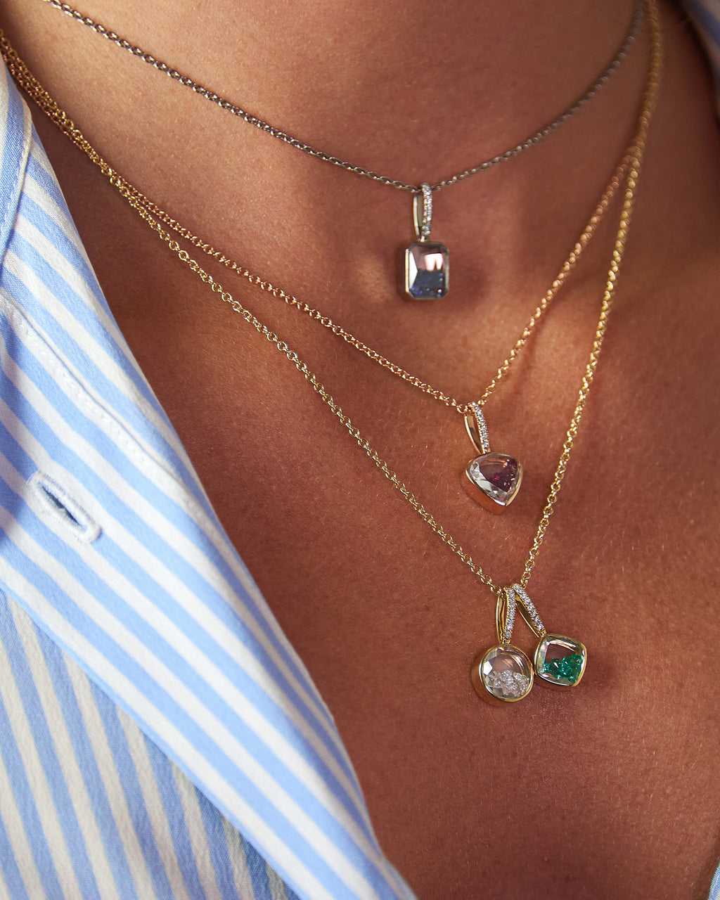 Emerald & Diamond Naipe Cushion Charm