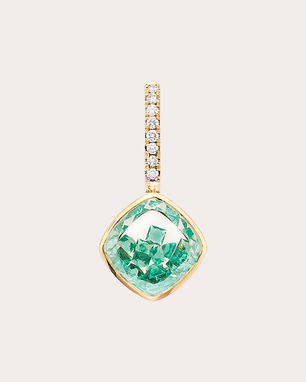 Emerald & Diamond Naipe Cushion Charm