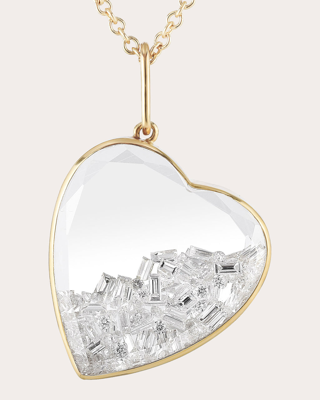 Amora 18K Gold Crystal and Diamond Shaker Pendant Necklace