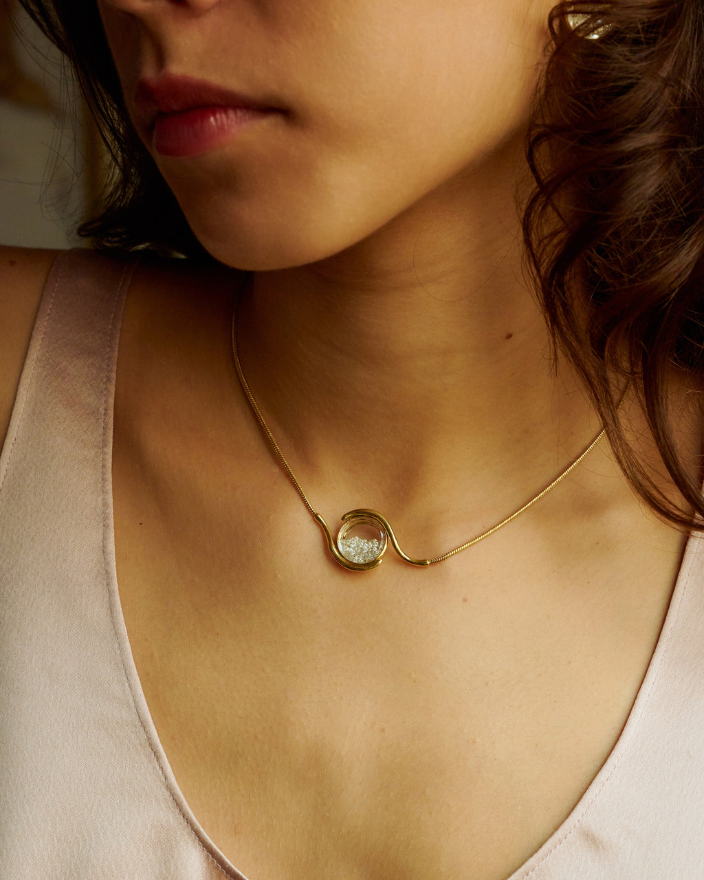 Diamond Clave Pendant Necklace