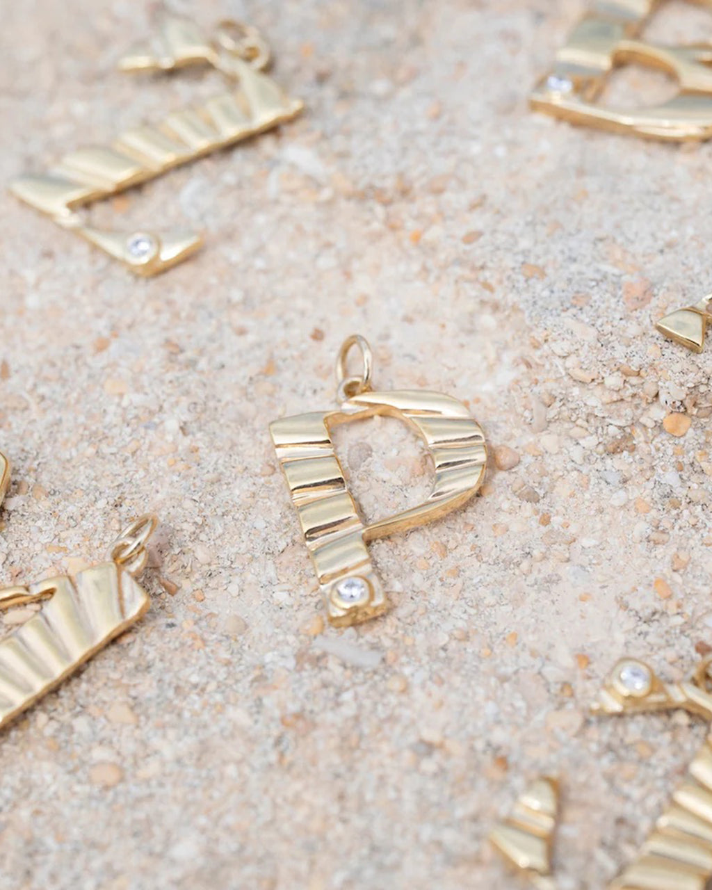 Diamond Large Sunbeam Letter Charm