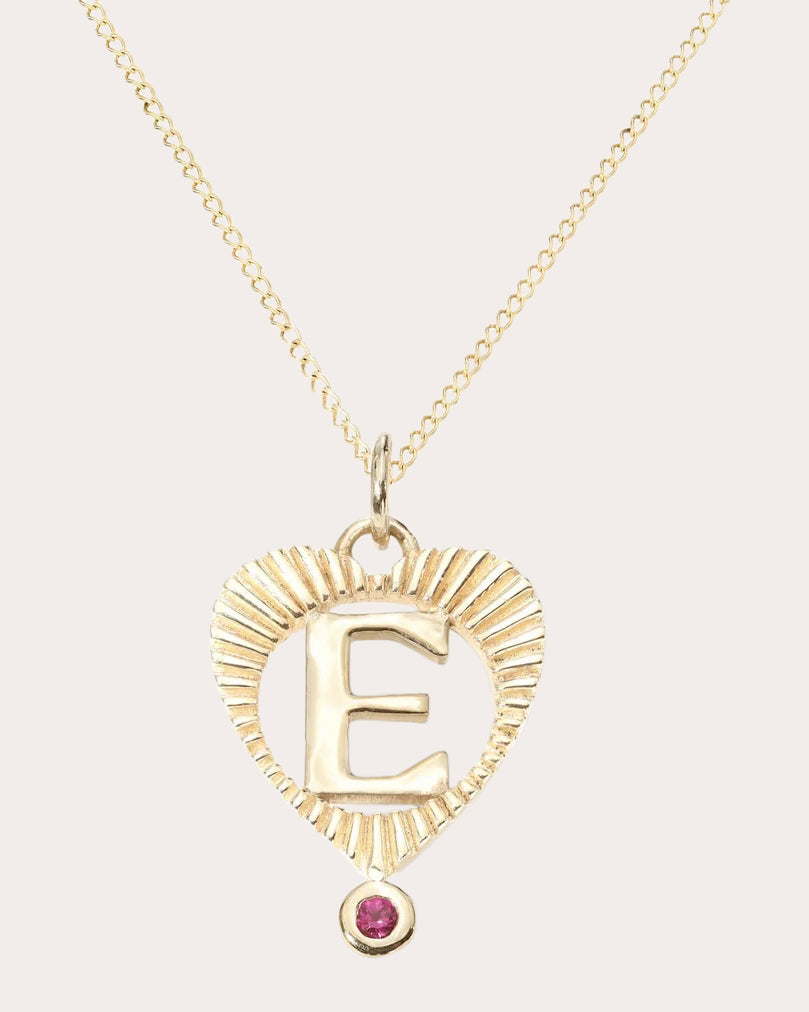 Mini Sunbeam Letter Heart Charm