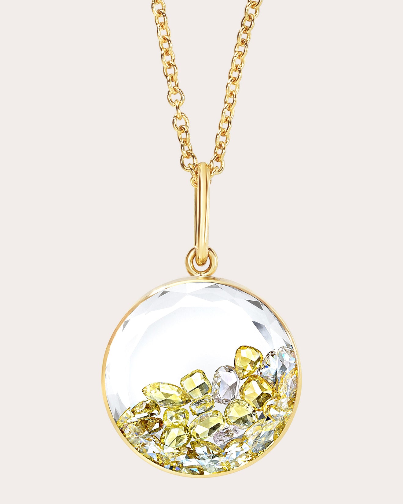 Yellow Diamond Rose-Cut Core 15 Necklace