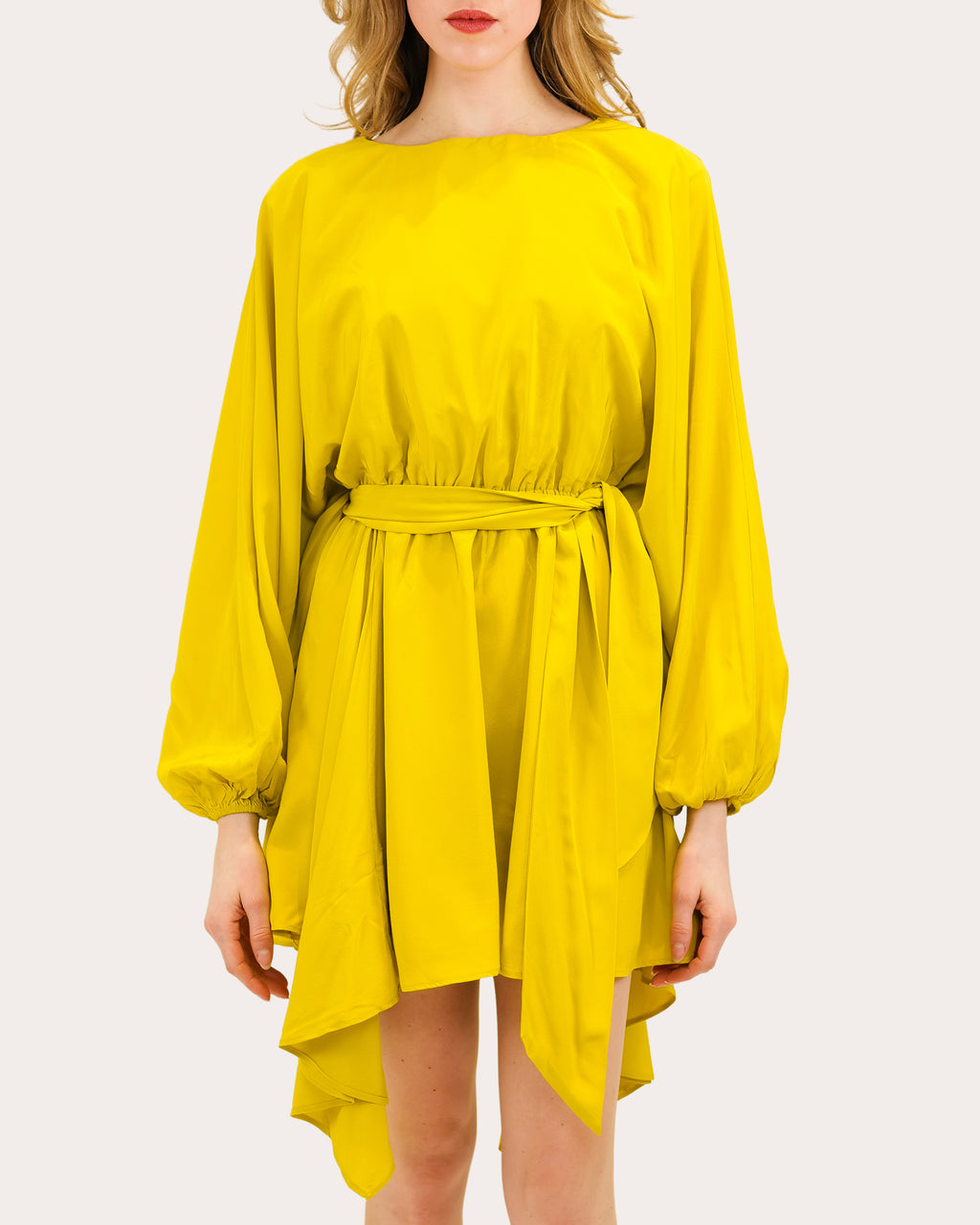 Naila Silk Asymmetric Mini Dress