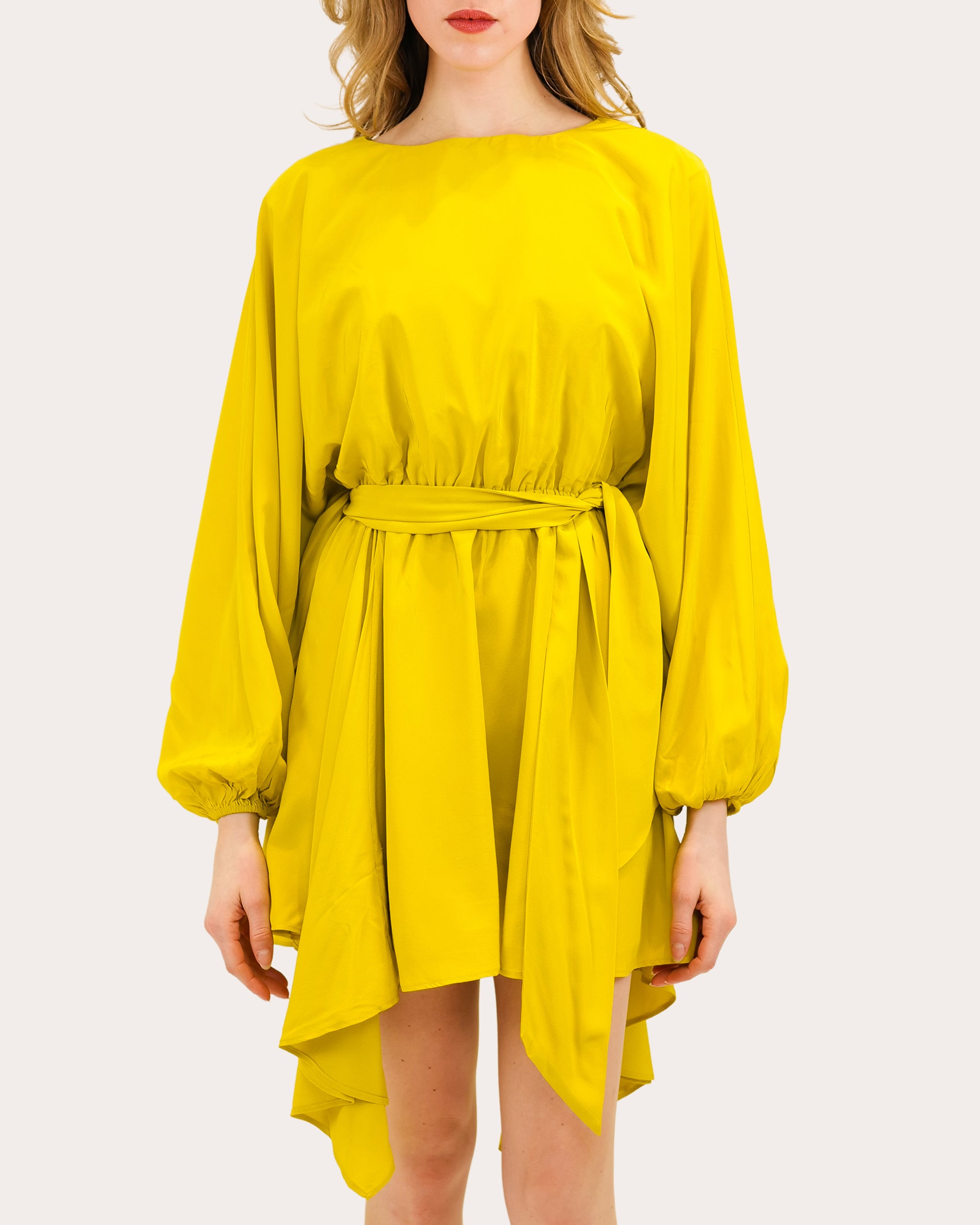 Naila Silk Asymmetric Mini Dress