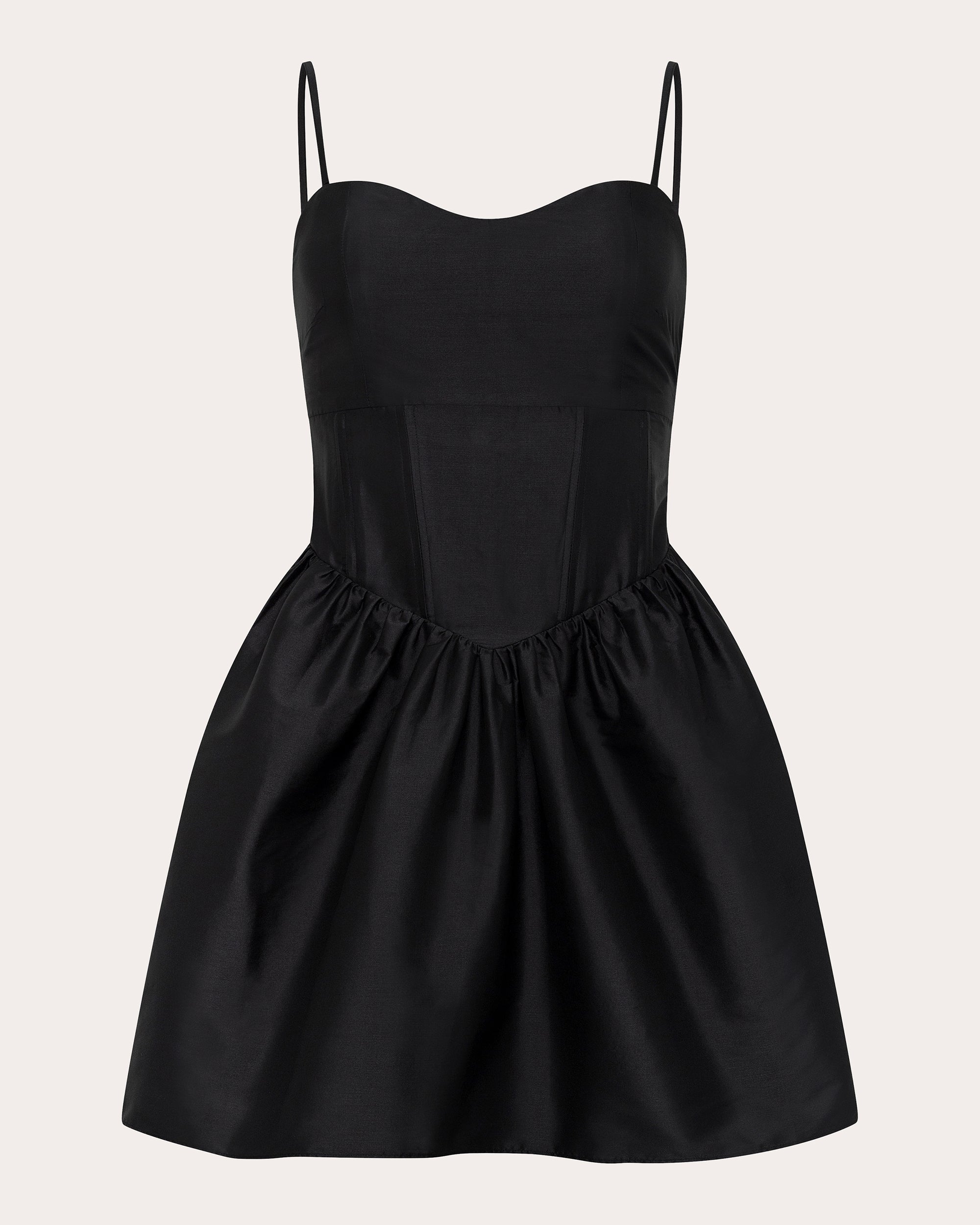 Naina Gathered Taffeta Strapless Mini Dress