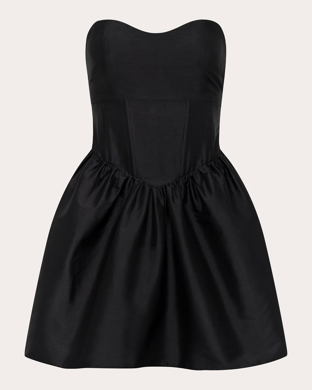 Naina Gathered Taffeta Strapless Mini Dress