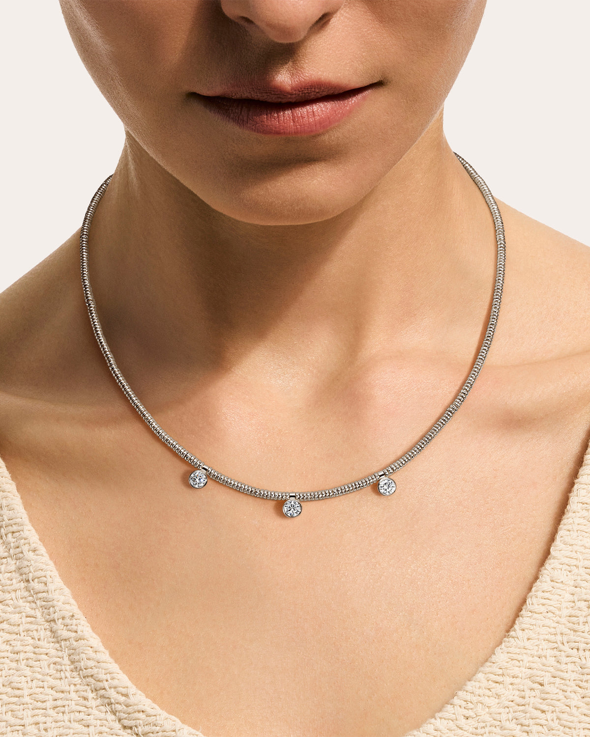 Diamond JH Lovestruck™ Heishi Station Necklace