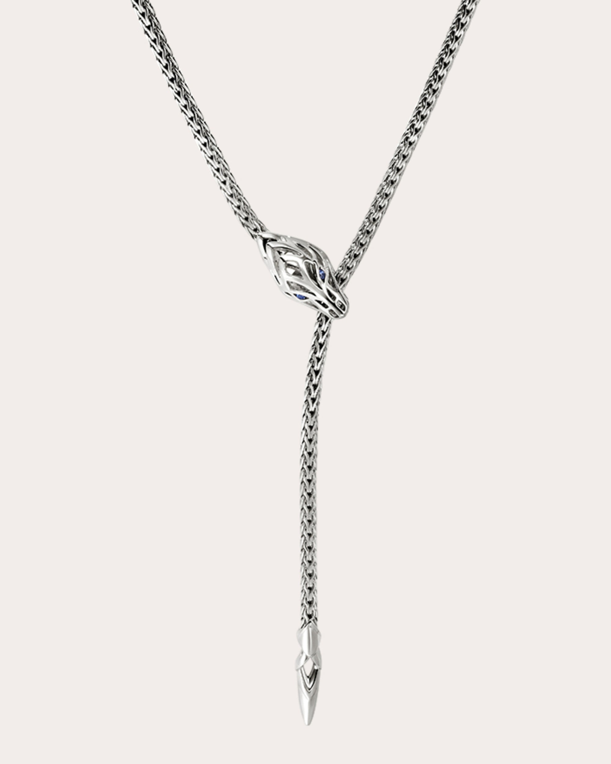 Blue Sapphire Naga Lariat Necklace