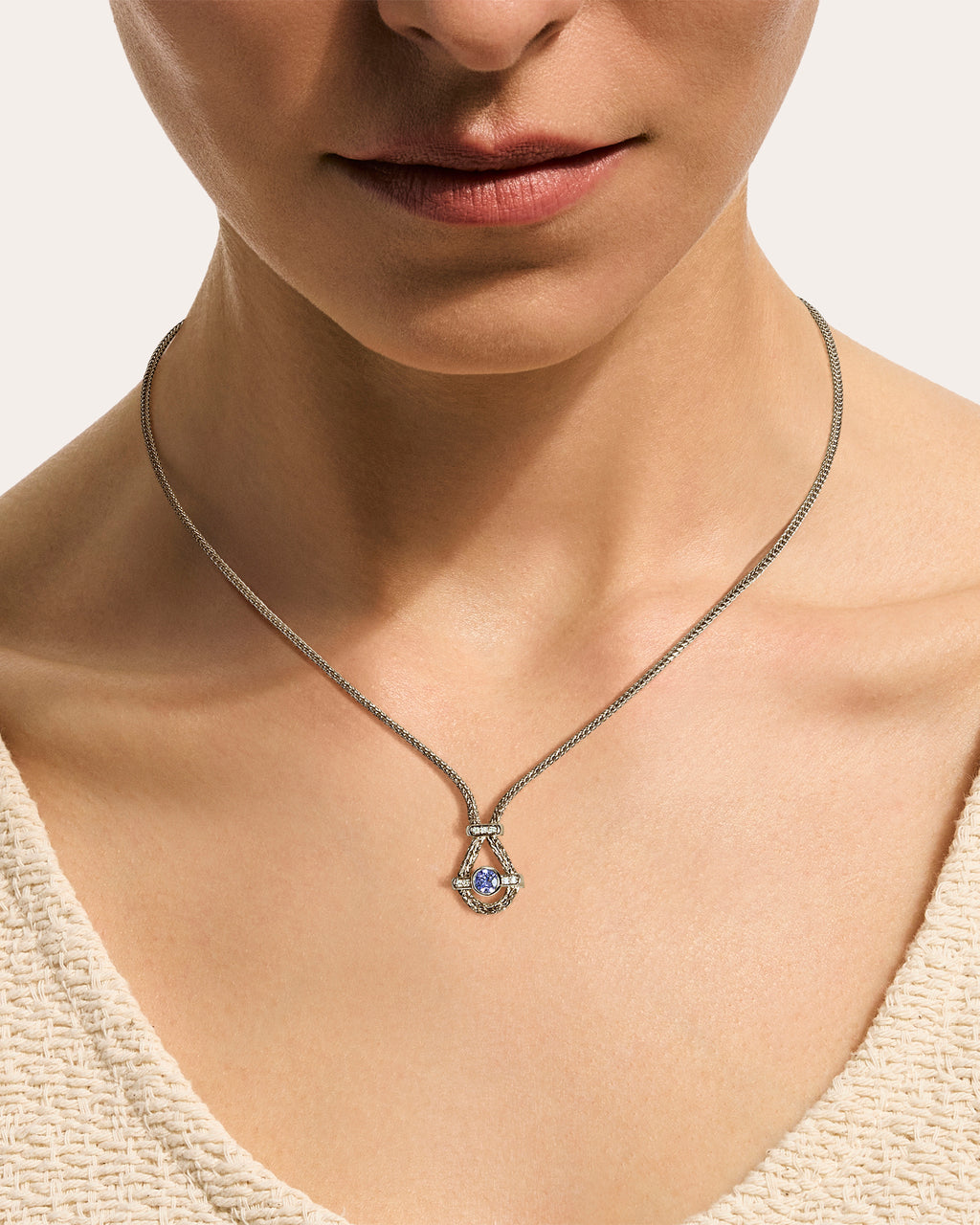 Tanzanite & Diamond Icon Pendant Necklace