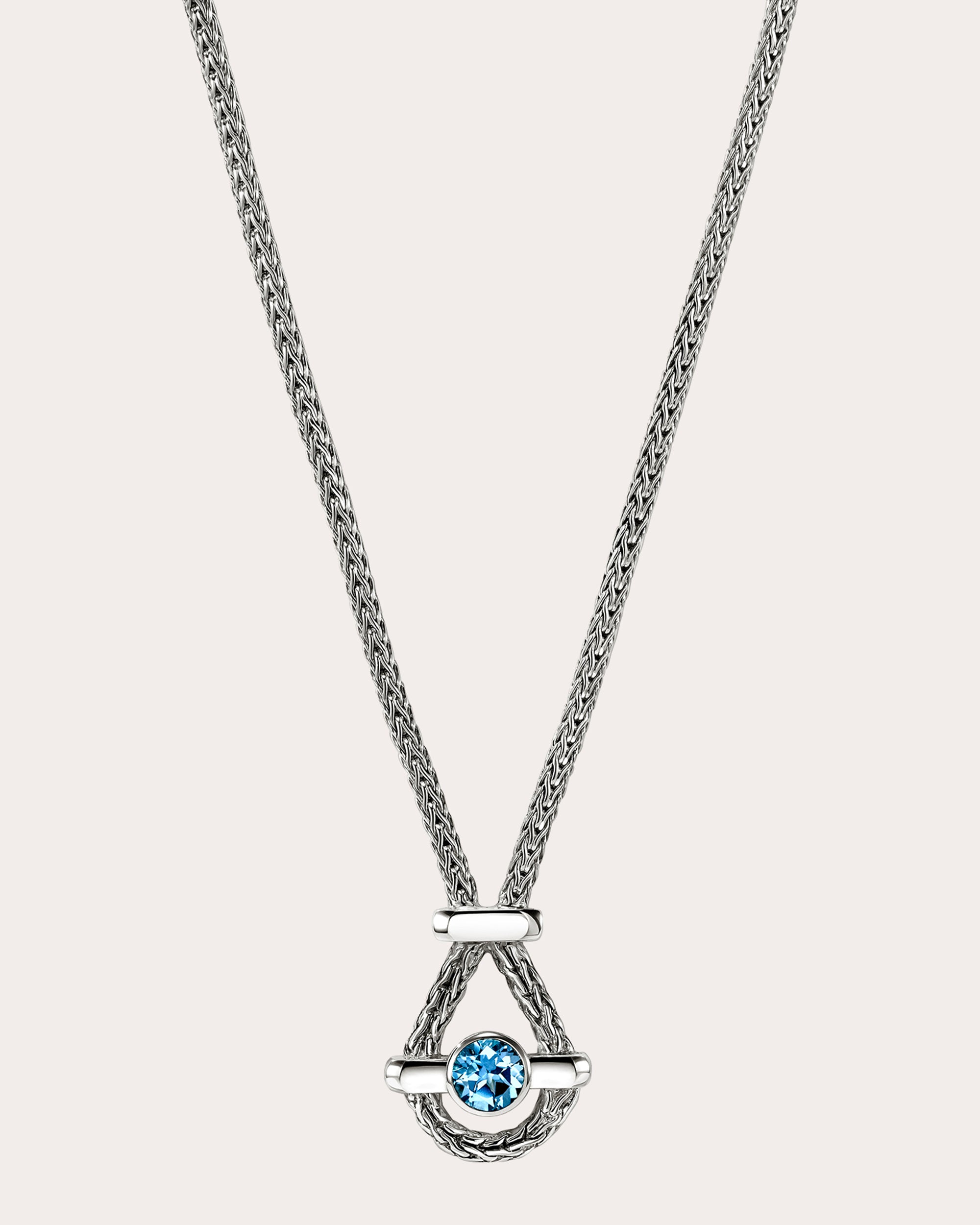Swiss Blue Topaz Icon Pendant Necklace