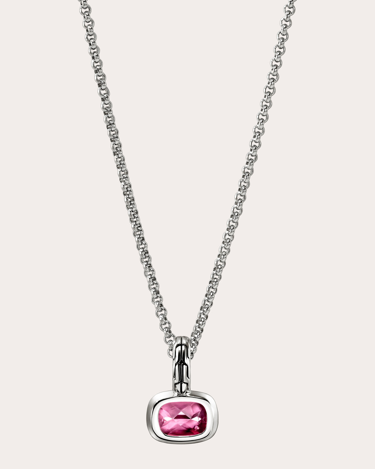 Rhodolite & Diamond Heishi Gem Pendant Necklace