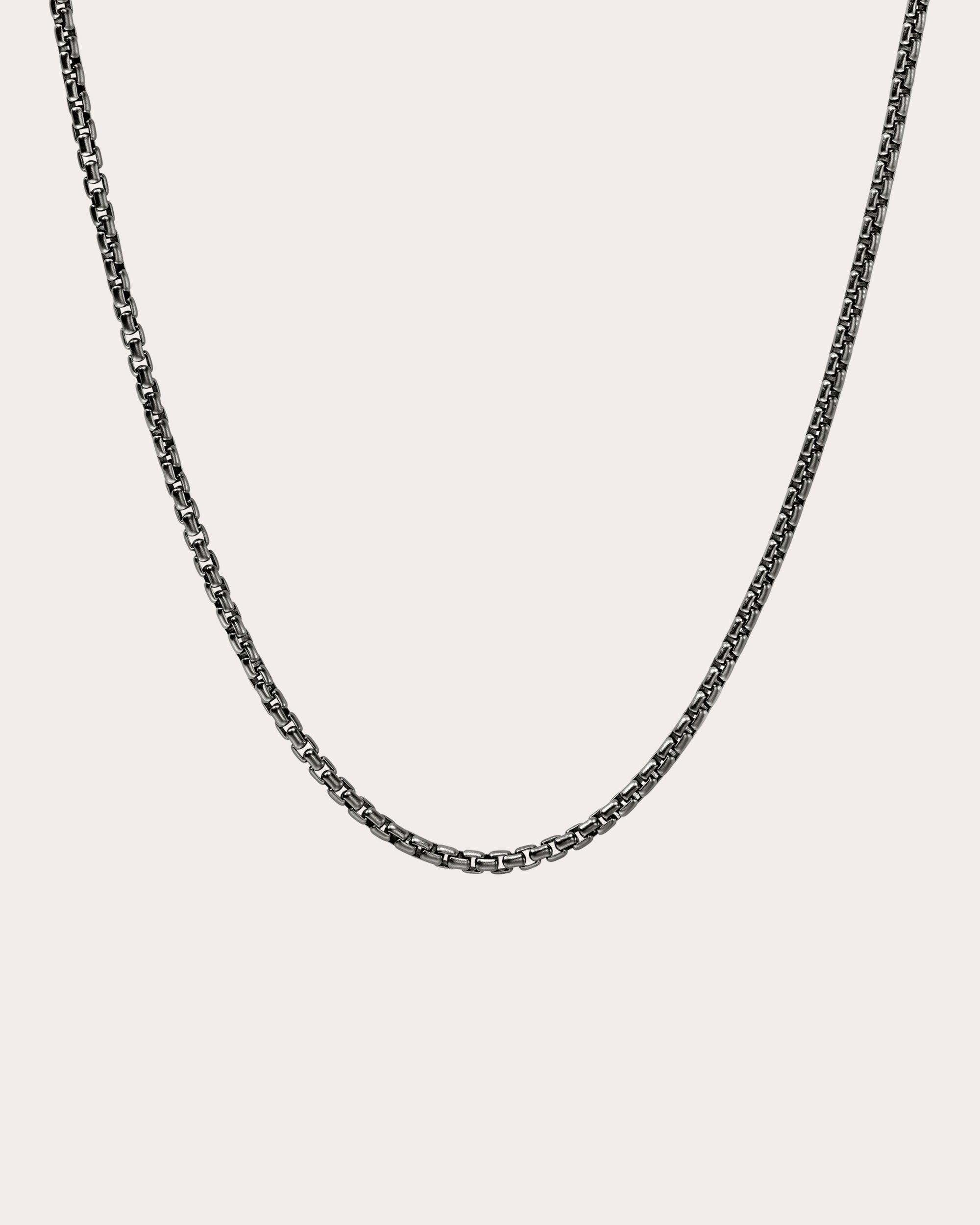 2.7mm Blackened Box Chain Necklace