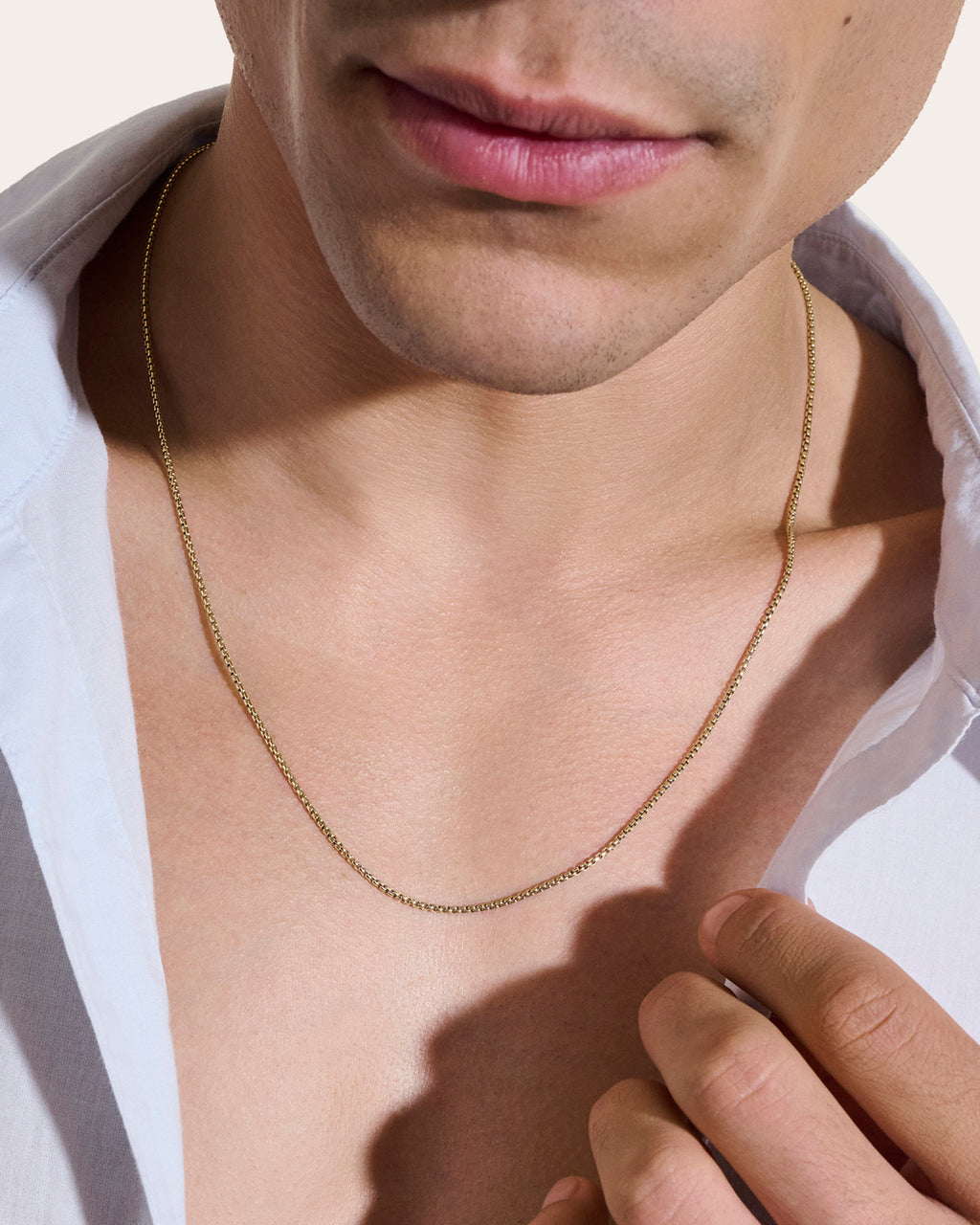 14k Gold Box Chain Necklace