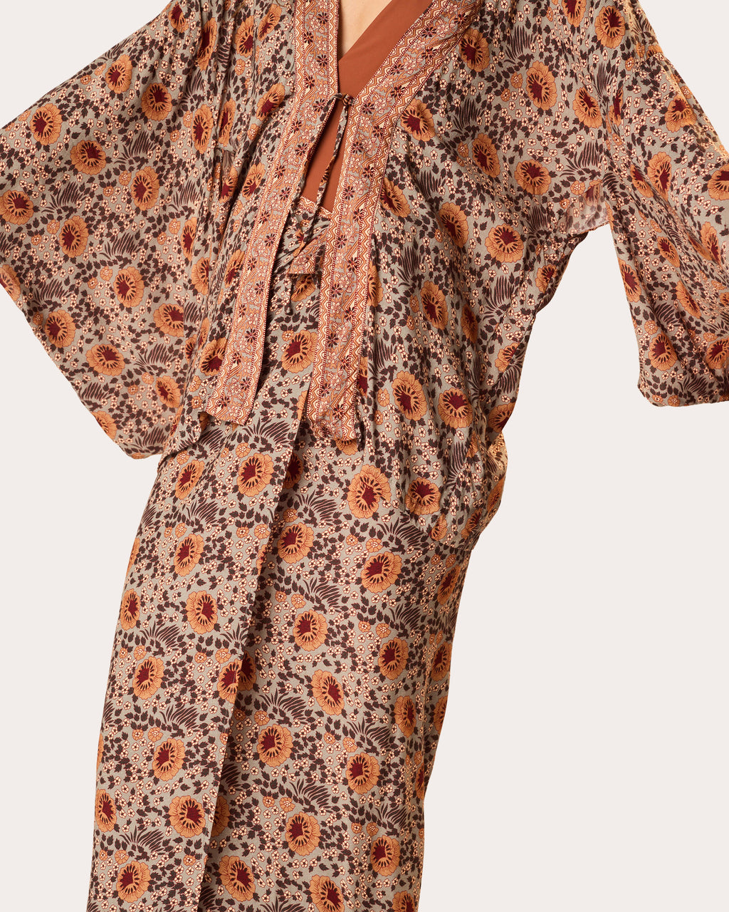 Marisa Floral Tie-Front Kimono