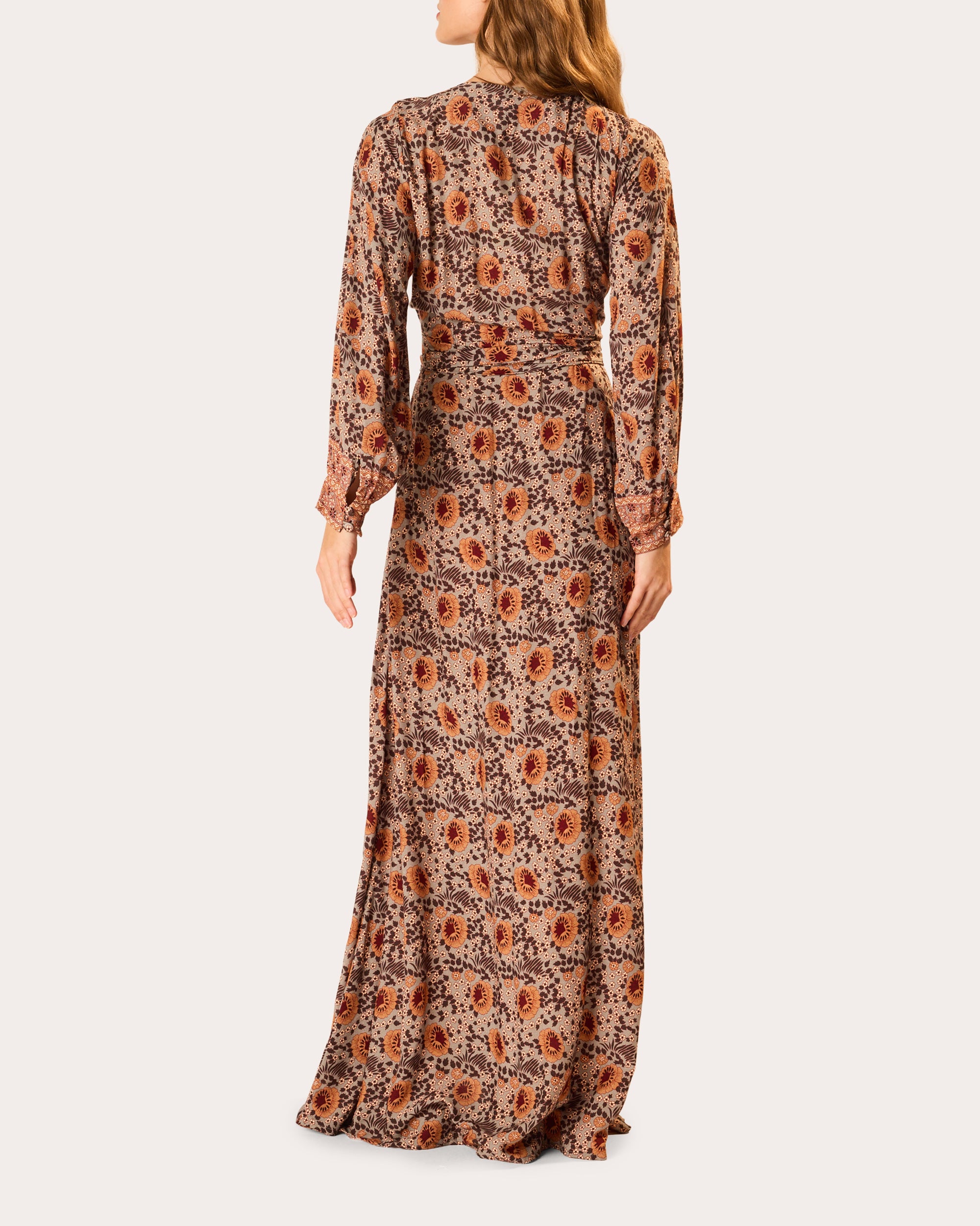 kate maxi dress Natalie Martin Kate Floral Gathered Wrap Maxi Dress Size Small