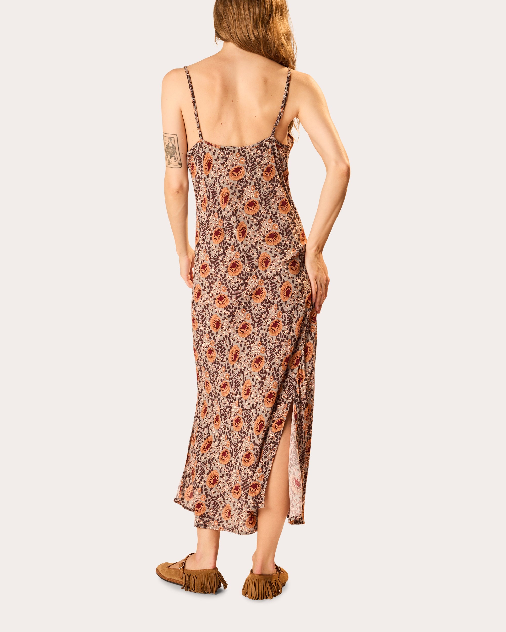 floral midi slip dress Light Blue Floral Silk Slip midi Dress Cowl Neck