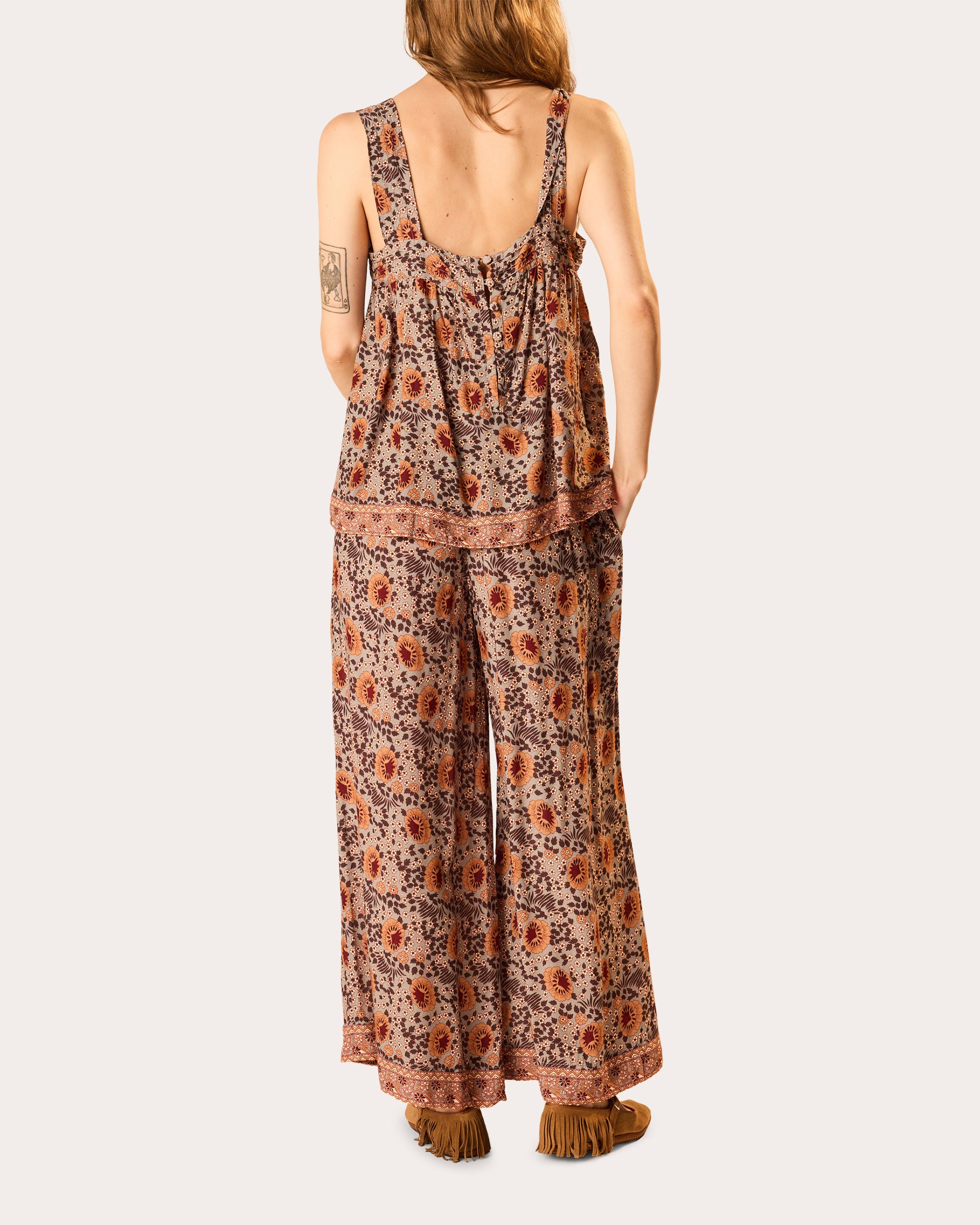 Jasmine Floral Pintucked Tank Top